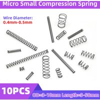 Creamily 10Pcs/Lot Micro Small Compression Spring Release Return Spring Steel Wire Diameter 0.4-0.5mm OD3-10mm Length 5-50mm