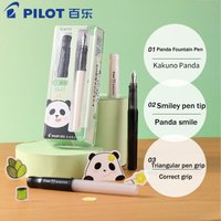 Pilot Kakuno Panda Limited Fountain Pen Smiley Face Nib,Ergonomic Grip for Kids Beginners,Ideal For Handwriting Practice,Signing