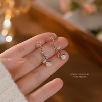 925 Sterling Silver Fashion Rose Pendant Earrings for Women French Temperament Jewelry Gifts