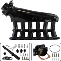 Billet Intake Manifold w/ Fuel Rail+Throttle Body Fits For BMW E36 E46 325i 328i Black/Silver