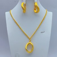 Luxury Nigeria Twisted Necklace Earrings Jewelry Set For Women Gold Plated Indian Dubai African Bridal Wedding Party Gift