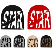 Cool Letter STAR Beanie Y2K Cap for Men Women Autumn Winter Fashion Knitted Keep Warm Hat Unisex Outdoor Skiing Cap Cycling Gift