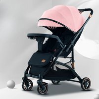 High View Baby Stroller Reversible Seat, Newborn Pushchair Dual Shock, Large Wheels All Terrains One-Click Fold Design