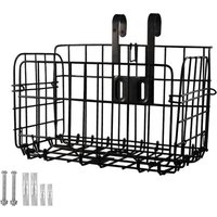 AliExpress alloet Quick Release Foldable Bikes Front Rear Baskets Metal Wire Hanging Basket with Hook for Ebike Mountain Bikes Outdoor Cycling 