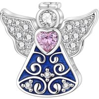 CYCUFF 925 Sterling Silver Double Angel Religious Symbol Pendants Bracelet Necklace Charms Fit Jewelry Party Beads DIY Fine Gift
