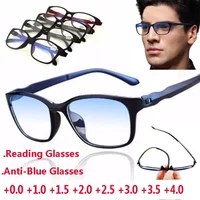 0+1,0+1,5+2,0+2,5+3,0+3,5+4,0 Anti-Blau-Lesebrille für Herren, Anti-Ermüdungs-Computerbrille, Presbyopie-Brille
