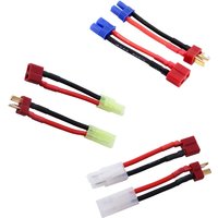 2Pcs 14awg/18awg 4cm Deans T Plug Male Female to Tamiya EC2 Mini Tamiya Male Female Connector Adaptor Plug for Rc Battery ESC