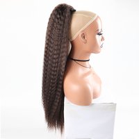 Long Puffy Curly Synthetic Draw-string Ponytails Small Curly Synthetic Ponytail for Women 26 Inch Fake Draw-string Ponytail Hair
