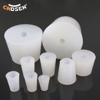 Silicone Stoppers With Hole Conical Rubber Plugs Test Tube Stoppers For Laboratory Triangular Flasks Plugging Holes