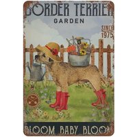 Border Terrier Garden Vintage Metal Tin Sign es for Bars Restaurants Cafes Pubs-Aluminum