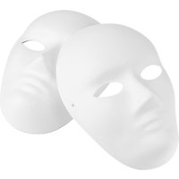 4pcs Full Face Masks Blank White For Halloween Cosplay Party Craft Paper Masquerade Facial Mask DIY Paintable Masks