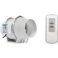 4/5/6inch Exhaust Flue Fan Mixed Flow Inline Fan 220V High Speed Quiet Exhaust Fan For Home Vents with Remote