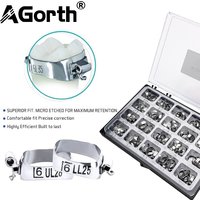 Agorth 80Pcs/Box Orthodontic Band Dental Molar Band with Buccal Tube First Molar Band Loop Roth/MBT 022" UD/LS Buccal Tube
