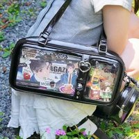 New Y2K Original Design Ita Bag Fashion Women Shoulder Bag Sweet Girl Transparent Cosplay Handbag DIY Badge Display Underarm Bag