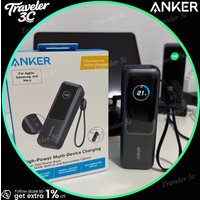 NEW Anker 165W Max Power Bank 25000mAh High Capacity Built-in and Retractable Cables Fast Charge Mobile Phone Power Bank Gift