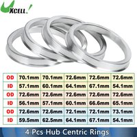 UXCELL 4pcs OD 70.1/72.6/72.1/73.1mm to ID 57.1/60.1/64.1/54.1/66.6/62.5mm Hub Centric Rings Wheel Hubrings Aluminum Alloy