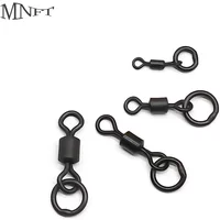 MNFT 50PCS Micro Flexi Hook Swivel 4 Sizes , Carp Fishing Mini Ring Hook Swivel, Terminal Fishing Tackle Accessories