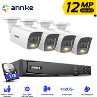 ANNKE 12MP POE Video Surveillance System 8CH NVR 12MP Security Cameras CCTV Kit Audio Recording Ip camera Color/IR Night Vision