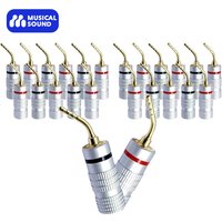 Musical Sound 2/8/12/24 Pieces Gold Plated 4mm Banana Plug Pin Type Audio Speaker Wire Cable Adapter Banana Connector For Video