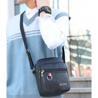 Crossbody Bag Men's High Quality PU Leather Shoulder Bag Large Capacity Chest Bag Fashion Casual Solid Color Crossbody Bag