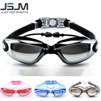JSJM Professional Swimming Goggles Adult Anti-Fog Swim Glasses Waterproof Adjustable Silicone Swimming Glasses Eyewear Men Women