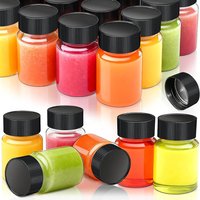 25 Pack 2oz Plastic Shot Bottles with Cap,Empty Containers for Ginger,Juice,Liquids,Sample,Reusable Small Wide Mouth Bottles