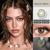 UYAAI Natural Hazel Colored Contacts Lenses 42% Water Content Breathable Breeze Green Color Pupils Eye Makeup Cosmetics Yearly