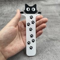 Acrylic Black Cat Bookmark for Cat Lovers, Readers, Students & Teachers. Perfect Gift for Bookworms!