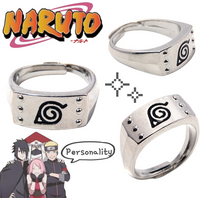 Naruto Uzumaki Naruto and Uchiha Sasuke ring stylish unique portable cartoon design attractive adjustable size couple's ringgift