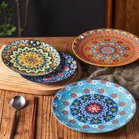 8IN Vintage Ceramic Plates Steak Plates Western Plates Flat Plates And Shallow Plates Pasta Egg Plate