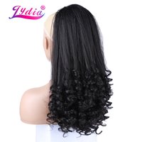 Lydia Tail Dancing Loose Curly Synthetic 20" Kinky Straight Hairpieces Two Plastic Comb Drawstring Ponytail Hair Extension Black