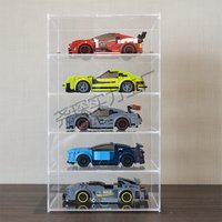 2-5 Layer Acrylic Car Model Display Case for Lego Speed Racing Series,Display Box Car Transparent Scene Storage Dust Cabinet