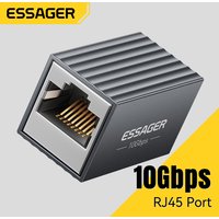 Essager 10Gbps RJ45 Connector Female to Female Gigabit Network Extender Extension for Cat8 Cat7 Cat6 Ethernet Cable Adapter