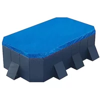 Pool Cover Blue UV Resistant PE Inflatable Pool Cover With Drawstring For Rectangular Foldable Swimming Pool Dust Proof Parts