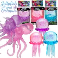 Kawai Squishies Nee Doh Jellyfish and Octopus Squish Toy Fidget Toy, Water Sensory Soft Jelly Squeeze Stress Relief Fidget Gift