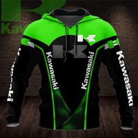 AliExpress 2025 Men's Pullover Sweatshirt Hoodie Kawasaki Motorcycle Uniform Outdoor Street Extreme Sports Cycling Jersey Men Clothes