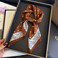 Women Square Scarf Silk Feeling Neckerchief Lady Foulard Hairband Lady Ribbon Spring New Shawls Wraps