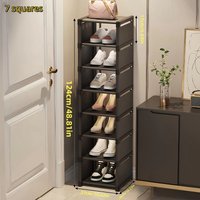 Metal Frame Shoe Rack Organizer Multi-Tier Storage Shelf Space Saving Sneakers Sandals Vertical Shoe Rack Entryway Storage Rack