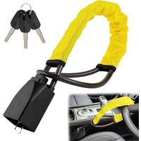 Car Steering Wheel Lock Seat Belt Locks Heavy Duty Universal Anti-Theft Device with 3Keys High Visibility Lock for Vehicle SUV
