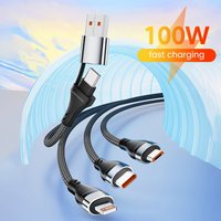 3 In 2 Fast Charging Cord for Iphone Huawei Micro Usb Type C Charger Cable 1.2M Multi Usb Port Multiple Usb Charging Cord
