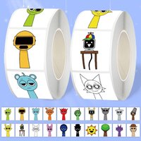 1 Roll Incredibox Sprunki Stickers Self Adhesive DIY Decorative Stickers For Notebooks Stationery Gift