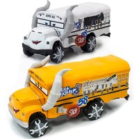 Disney Pixar Cars School Bus Lightning McQueen Racing Toys 1:55 Metal Die Casting Cartoon Model Car Children's Birthday Gifts