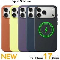 Original Liquid Silicone Case for IPhone 17 Pro Max 17Pro 17 17Air Camera Control Shell for Magsafe Wireless Charging Cover