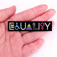 Equality English Word Brooch Funny Badge Accessories
