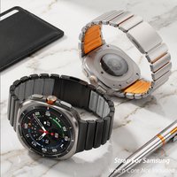 Magnetyczny pasek tytanowy do Samsung Galaxy Watch Ultra 2, pasek ze stopu do Galaxy Watch 9 8 Classic.