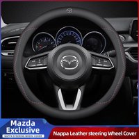 Leder Atmungsaktive Auto Lenkrad Abdeckung Anti Slip 38 cm Für Mazda 23 CX5 CX30 CX8 CX3 Mazda2 6 5 CX9 BT50 MX5 Auto Zubehör