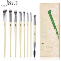 Ensemble de pinceaux pour fards à paupières Jessup, 8 pièces, sans cruauté, pinceau de précision pour sourcils, pinceau pour eye-liner, pinceau estompeur, pinceau spoolie T328