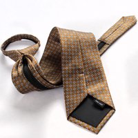 Fashion Retro Tie Men's Champagne Gold Lazy-tie Brown Business Casual Zipper Tie Tide 8cm Male Wedding Party Neck Ties Gents