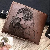 Personalized Custom Photo Wallet for Men Gift Wallets Men High Quality PU Leather for Him Engraved Wallets Men Short Purse image 4