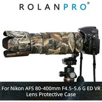 ROLANPRO Camouflage Lens Coat For NIKON AF-S 80 400mm F4.5-5.6 G ED VR Waterproof and rainproof elastic lens protective cover